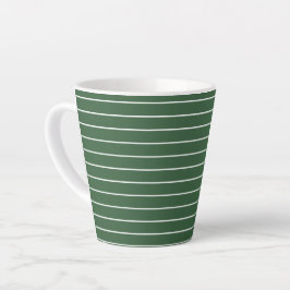 Caneca De Café Latte Verde Caçador e Branco fino horizontal