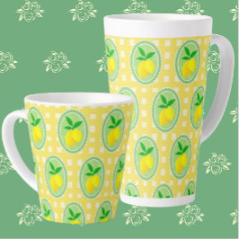 Caneca De Café Latte Verde-Primavera amarelo-limão-ensolarado