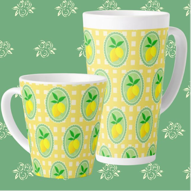 Caneca De Café Latte Verde-Primavera amarelo-limão-ensolarado (Sunny yellow latte mugs to start the day of right!)