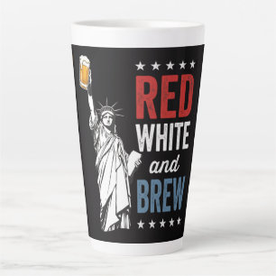 Caneca De Café Latte Vermelho Branco e Cerveja 250º Aniversário