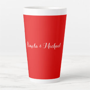 Caneca De Café Latte Vermelho Clássico Mínimo De Casamento Elegante