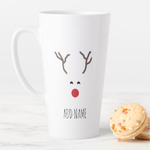 Caneca De Café Latte Vermelho Nose Vermelha de Natal Personalizado Bran
