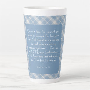 Caneca De Café Latte Versículo Bíblico Personalizável Isaías 41:10, 13