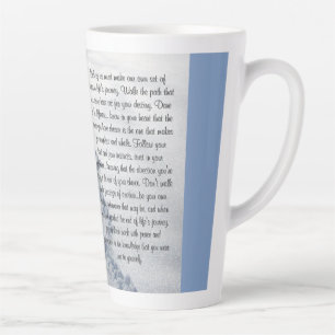 Caneca De Café Latte Versos Inspiracionais de Rastreamento Fresco