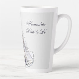 Caneca De Café Latte Vestido de Noiva para Chá de Noiva com Nome Person
