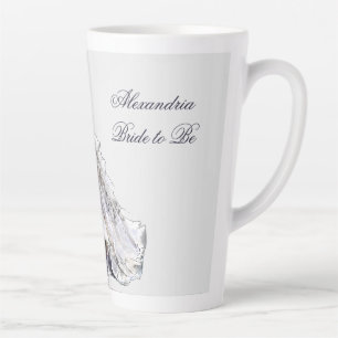 Caneca De Café Latte Vestido de Noiva para Chá de Noiva com Nome Person