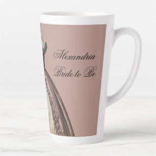 Caneca De Café Latte Vestido de Noiva Vintage Chá de Noiva Nome Persona