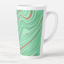 Caneca De Café Latte Vestuário em curvas com tons verdes claros de ment
