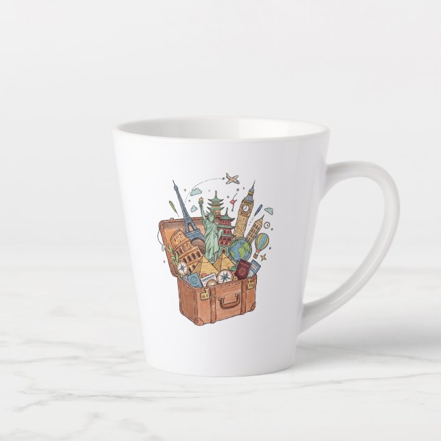 Caneca De Café Latte Viagem (Direita)