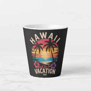 Caneca De Café Latte Viagem ao Havaí 2026 Férias de Verão Praia