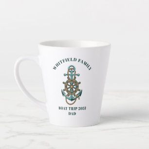 Caneca De Café Latte Viagem de barco personalizada para reunião de famí