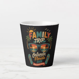Caneca De Café Latte Viagem em Família Orlando Flórida 2026
