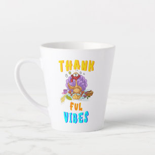 Caneca De Café Latte Vibes agradecidas