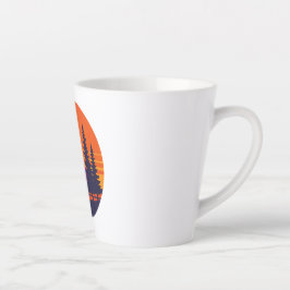 Caneca De Café Latte Vibes da Natureza do Pôr do Sol Retrô | Estética V