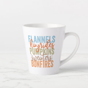 Caneca De Café Latte Vibes de queda divertida