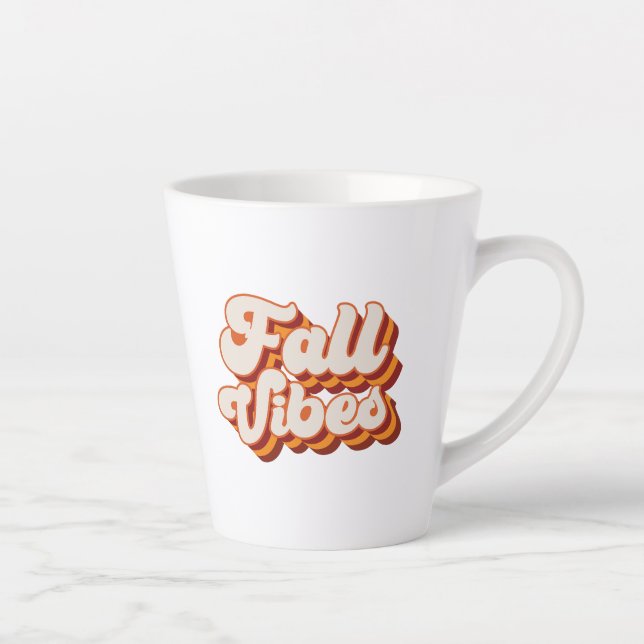 Caneca De Café Latte Víblias de queda retrô (Direita)