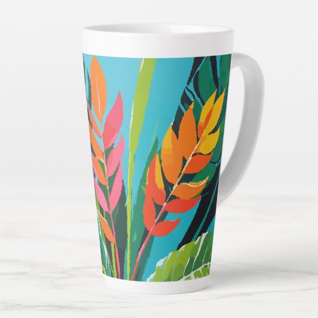 Caneca De Café Latte Víblias tropicais (Ângulo direito)