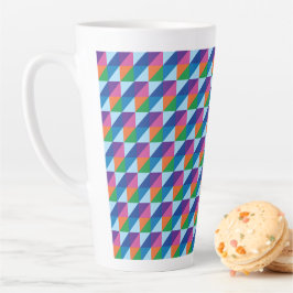Caneca De Café Latte Vibração Retro dos Anos 90 Geométrica Triangular A
