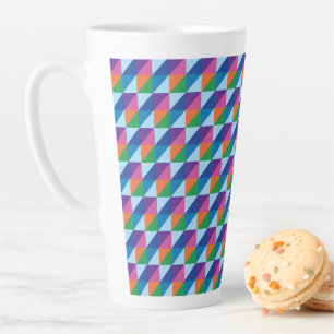 Caneca De Café Latte Vibração Retro dos Anos 90 Geométrica Triangular A
