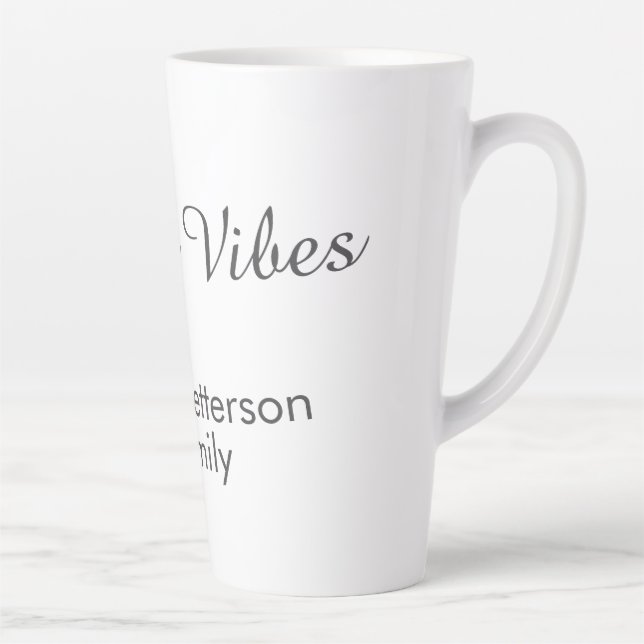 Caneca De Café Latte Vibrações alegres Natal vermelho adicionar nome da (Direita)
