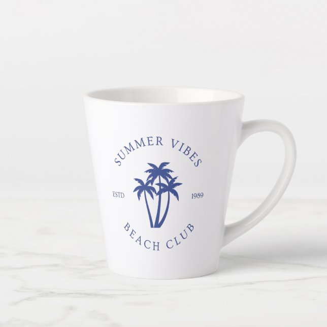 Caneca De Café Latte Vibrações de Verão (Direita)