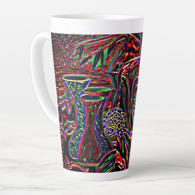 Caneca De Café Latte Vibrações Positivas Lata (Ângulo esquerdo)