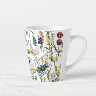 Caneca De Café Latte Vibrante Flor Silvestre