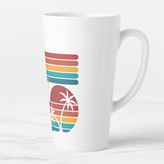 Caneca De Café Latte Vibrante. Na moda. Summer Latte Mug (Direita)