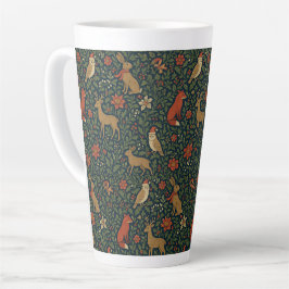 Caneca De Café Latte Victorian Christmas Animal & Botanical 