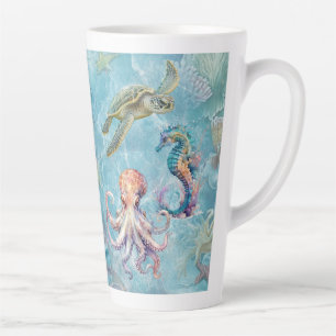 Caneca De Café Latte Vida Oceânica (diário correspondente disponível)
