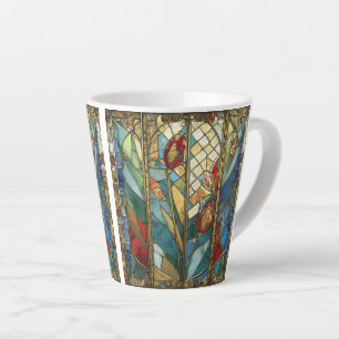 Caneca De Café Latte Vidro de Cor Red Chief Papoulas ao Nascer do Sol