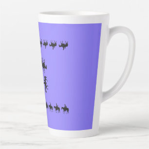 Caneca De Café Latte Vinca Ocidental - Silhuetas a Cavalo