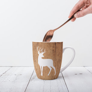 Caneca De Café Latte Vintaga Beauty Wood & Deer