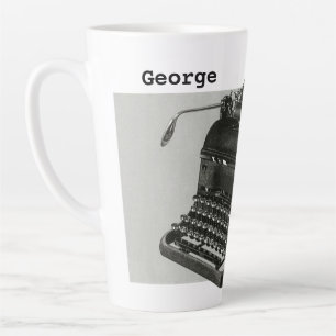 Caneca De Café Latte Vintage Business, Máquina de Escritura Manual