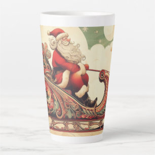 Caneca De Café Latte vintage/caprichoso/papai noel/Natal