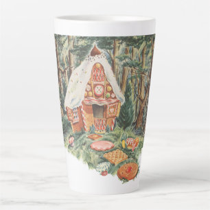 Caneca De Café Latte Vintage Fairy Tale, Hansel e Gretel Candy House
