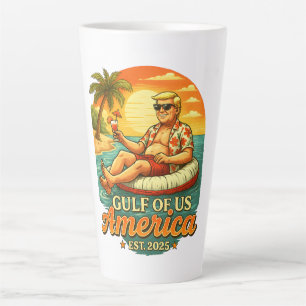 Caneca De Café Latte Vintage Funny Trump América Golfo 2025