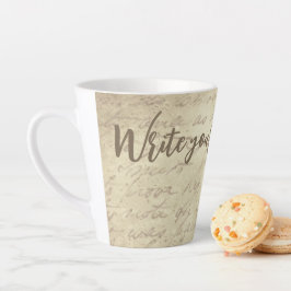Caneca De Café Latte Vintage-Handschrift: Ruhe & Nostalgie 