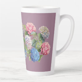 Caneca De Café Latte Vintage Hydrangea Latte Mug