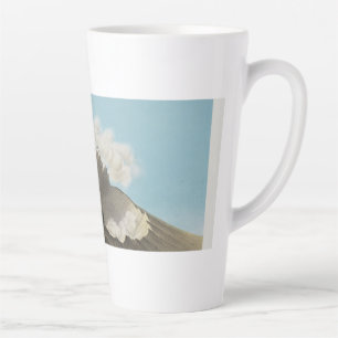 Caneca De Café Latte Vintage Japonês Volcano Landscape Art Coffee Mug