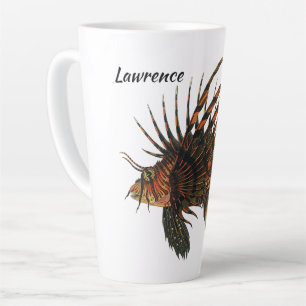 Caneca De Café Latte Vintage Lionfish Fish, Marine Ocean Life Animal