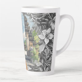Caneca De Café Latte Vintage, Lovely Bali Women and Tropical Paradise 
