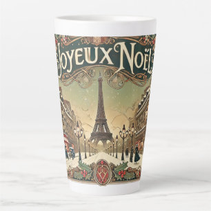 Caneca De Café Latte Vintage Noel em Paris