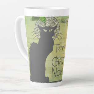 Caneca De Café Latte Vintage Paris Tour pelo Chat Noir Collage