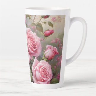 Caneca De Café Latte Vintage Pink Roses