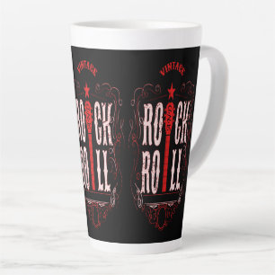 Caneca De Café Latte Vintage Rock & Roll Red