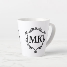 Caneca De Café Latte Vintage royal shield - nome personalizado monogram