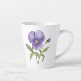 Caneca De Café Latte Violet Flor de Nascimento de Fevereiro
