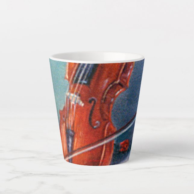 Caneca De Café Latte Violín (Frente)