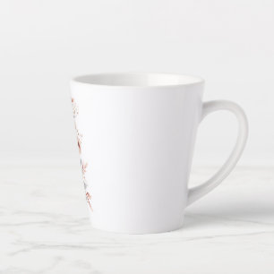 Caneca De Café Latte Violino com flores.